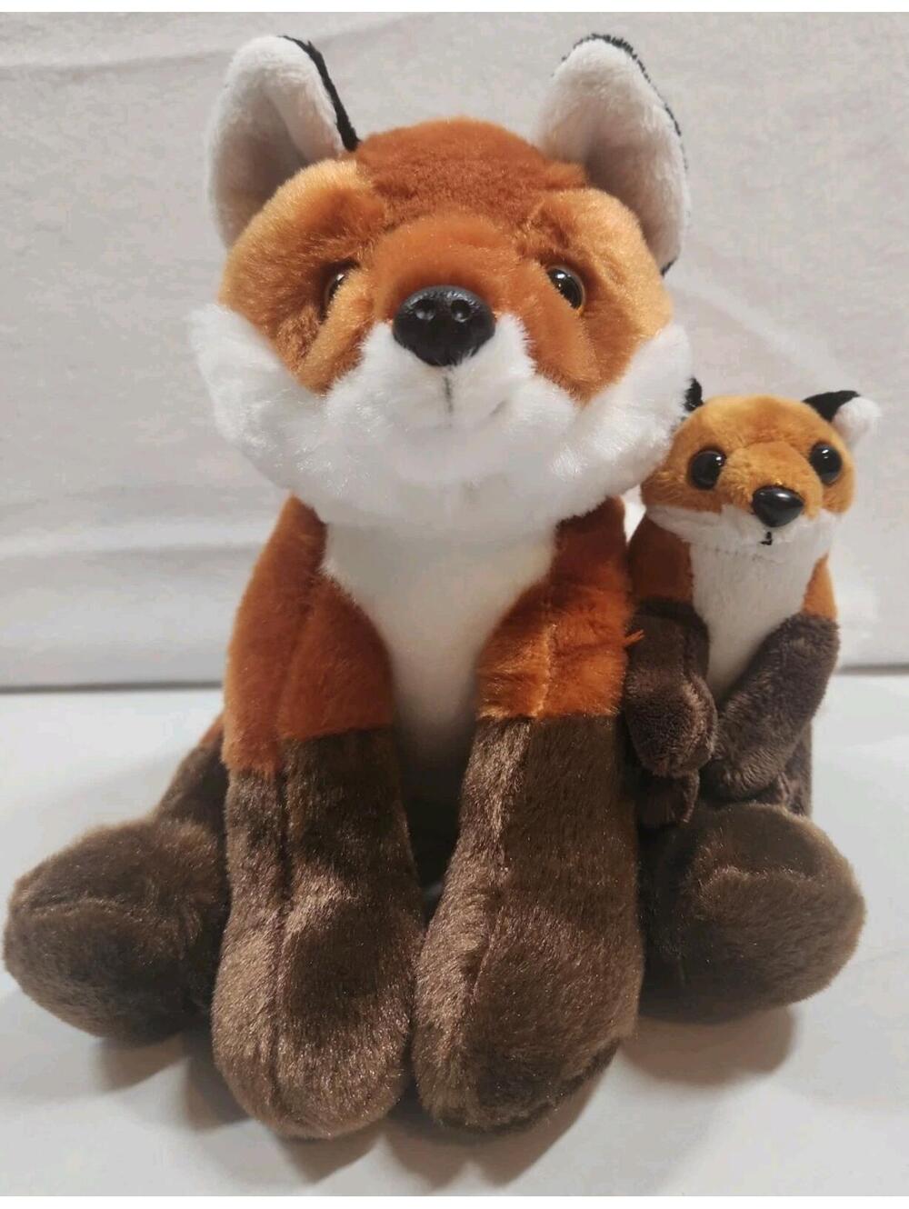Mini Birth of Life Fox (7") Mama & Baby, Soft Furry Plush, Adventure Planet